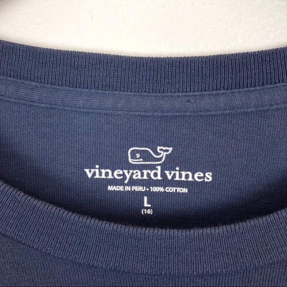 Vineyard Vines Whale Long Sleeve Pocket Tee Navy Blue Youth Large - Picture 6 of 10